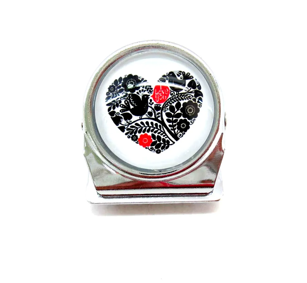 Многофункциональный серебристый металлический зажим для записей на День святого Валентина