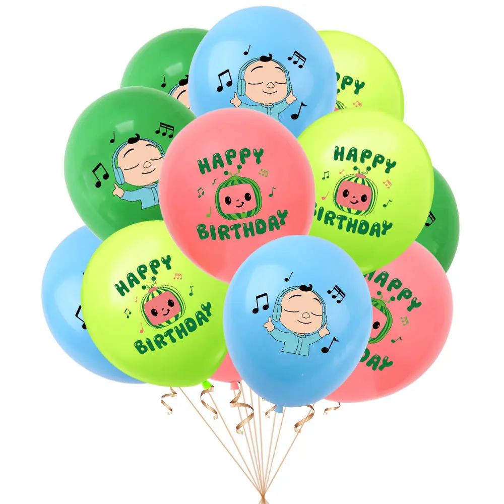 Cocomelon праздничные украшения, детский набор воздушных шаров в виде флага торта на день рождения