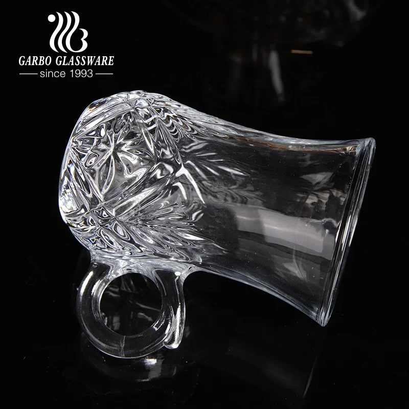 Engraved mix group mold tea glass cup coffee glasses with saucer drinking glassware tumbler with plate set home tea cups