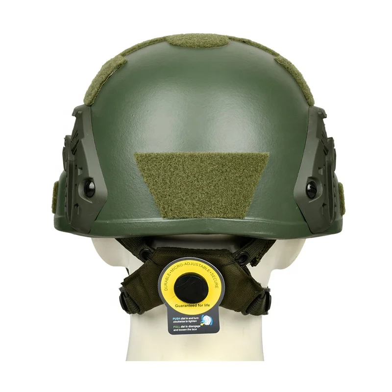 CNRSPE MICH tactical helmet UHMWPE full ear protection helmet NVG guide rail BOA dial hanging double-layer memory head pad green