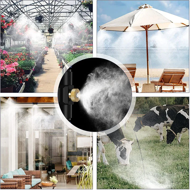 With Water Pump Outdoor Mist Cooling System Kit Spray Nozzle Low Pressure Misting System