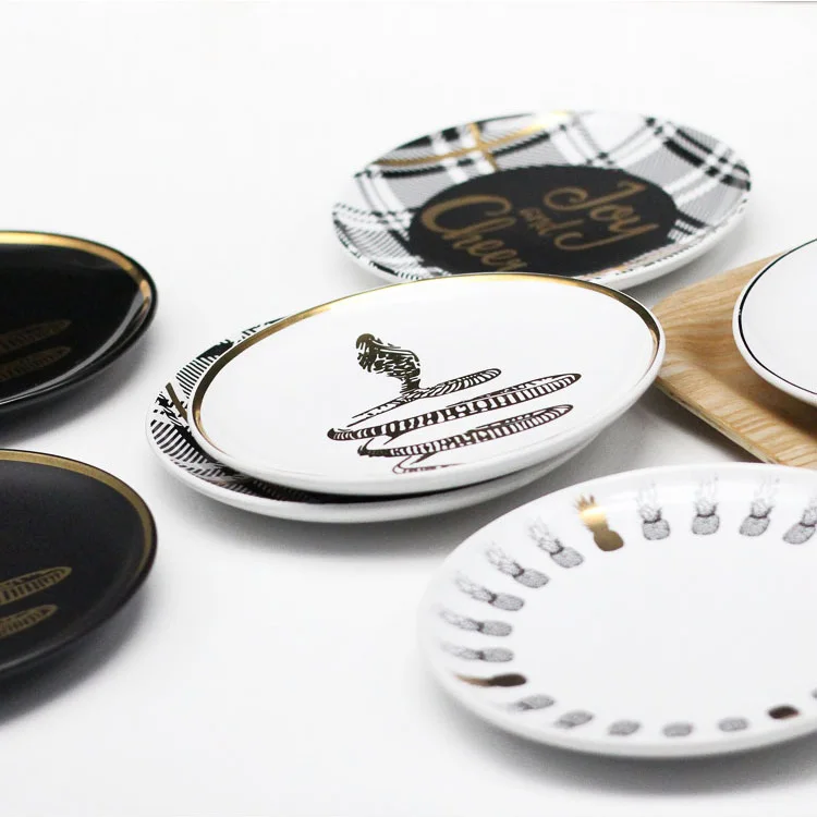 European Modern Rustic Ceramics Dishes Custom Logo Fine Porcelain Dinner Plates Sets Dining Ceramic Plates for Restaurants