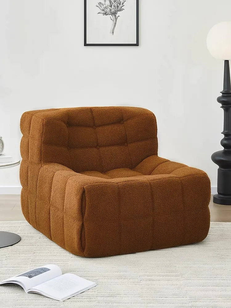 Modular Compression Sofa Vacuum Compression Roll Tofu Block Sofa Corduroy Retro Straight Modern Fabric Sofa