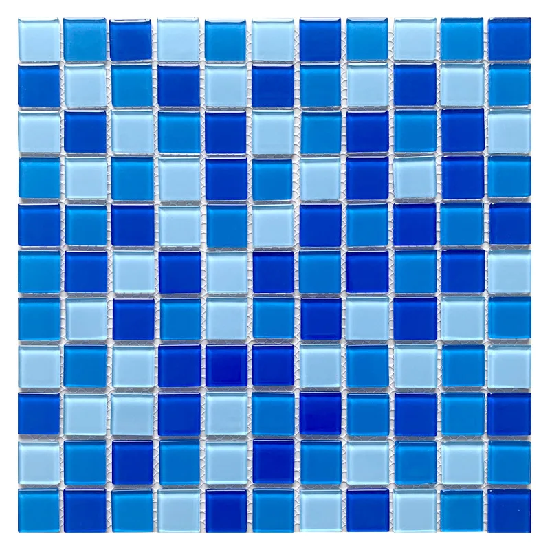 Gaoming Glass Mosaic Tile For Pool Or Kitchen Wall Decor Bathroom Toilet Mosaic Tiles Blue Color Glass Mosaic Pool Tile