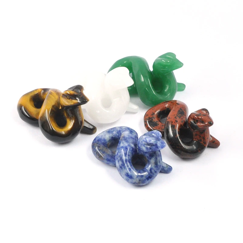 Wholesale Natural Stone Healing Crystals Craft Gemstones 2inch Carving Animals Crystals Snakes