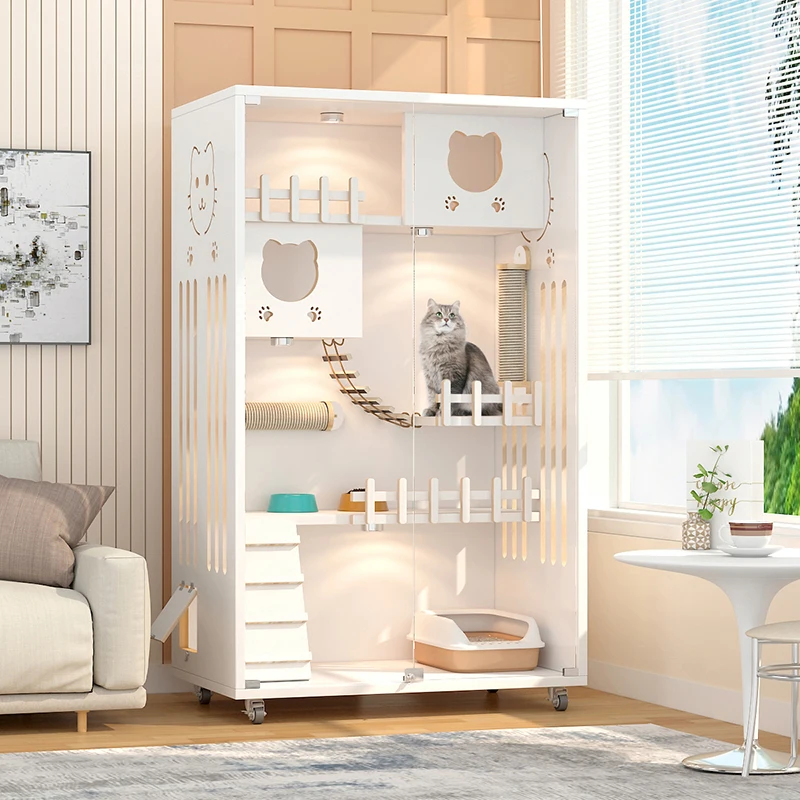 New Design Light Luxury Pet Cottage Cats Pet House Custom Modern Indoor Furniture House Carriers Small Animal