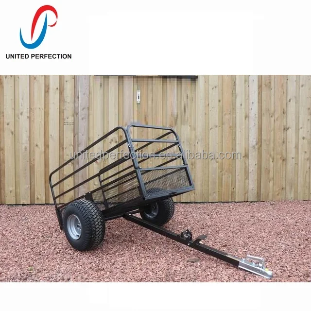 best price heavy duty low MOQ ATV Towed Trailer Mesh Dump Cart small farm tractor trailer with heavy loading
