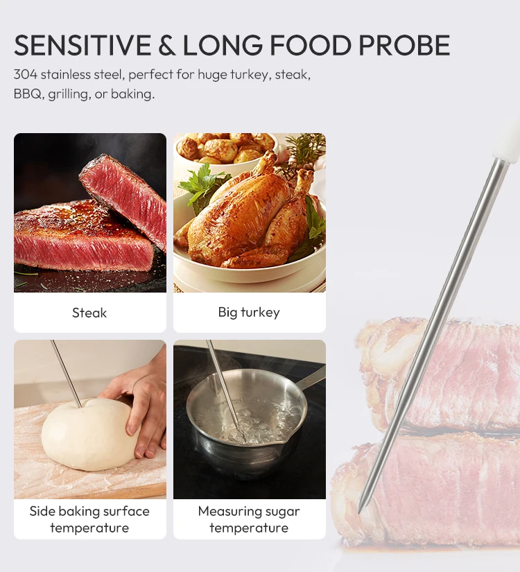 New Style Stainless Steel Long Probe Food Baby Bottle Cooking Food Thermometer