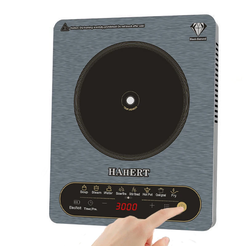 2200W Household Induction Cooker black crystal  Plate Single Burner Portable Kitchen Appliance Multifunctional Induction Cooker