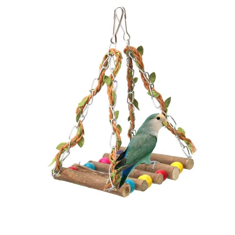 Bird Parrot Toy Swing Hanging Bell Hammock Hanging Swing Toy for Finches 5 pack Parrot Accessories bird cage Swing Toy