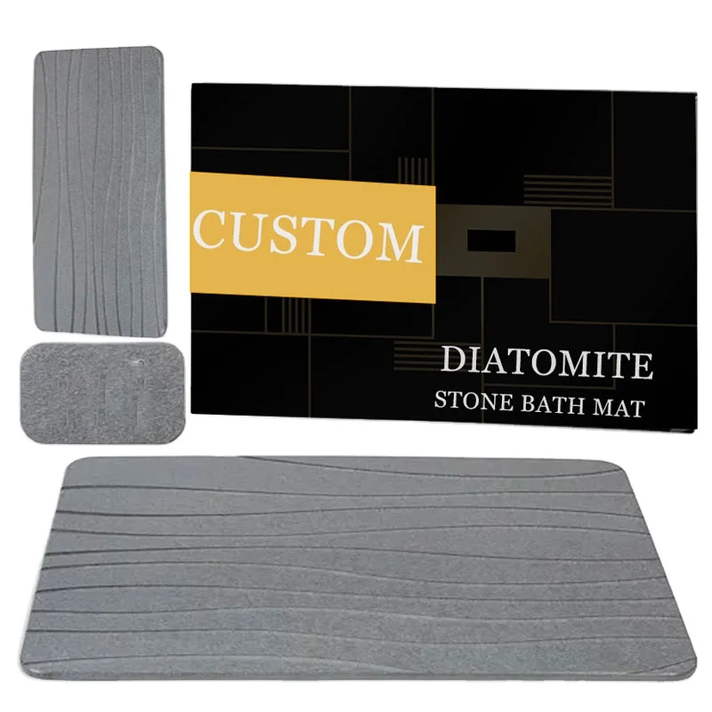 luxury diatomite stone bath mat super quick-dry absorbent non slip diatom mat for kitchen