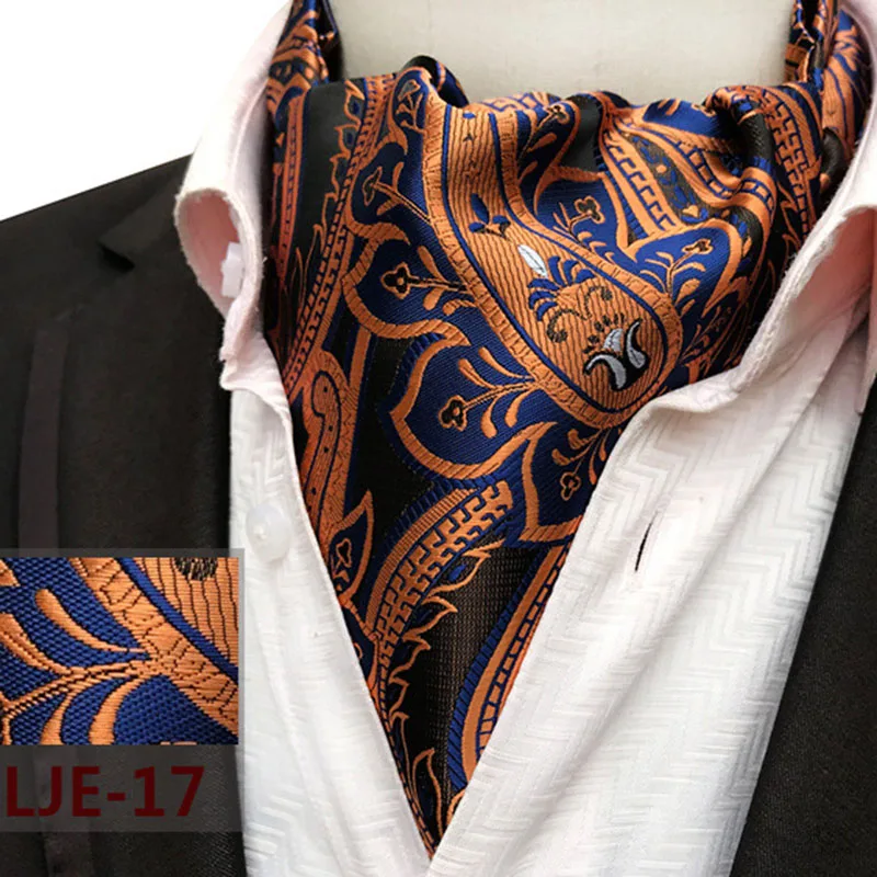 Free Shipping Custom Design Fashion Wedding Cravat Necktie Mens Silk Ascot Cravats for Sale