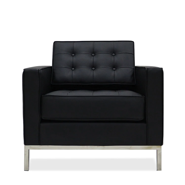 Cost-effective Home Used Stainless Steel Frame Living Room Sofas Luxury Genuine Leather Sofa