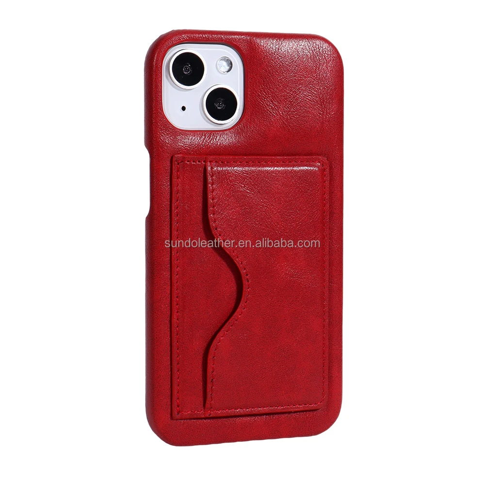 Factory Direct Sale Red New Design Pu Leather phone Case Custom Logo Designing Engrave for iPhone 13 14 Case Set