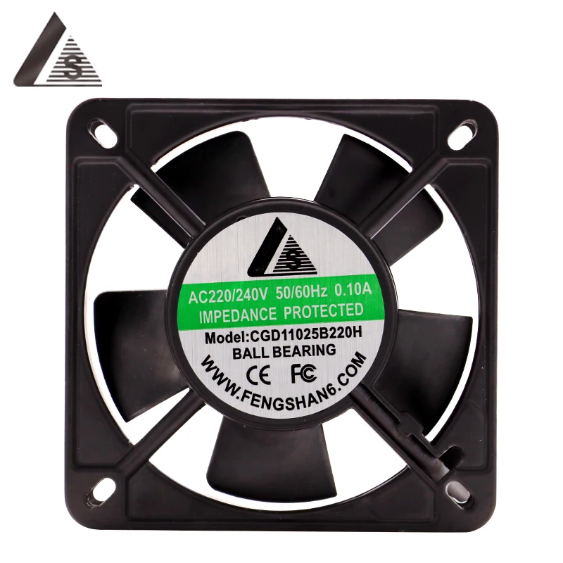 Ac 220 Volt 110*110*25mm High Speed Industrial Cooling Fan Ball Bearing 11025 Ac Cooling Fan