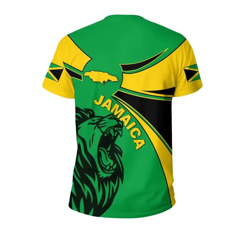 2024 Factory Wholesale Round Neck Solid Color Full Sizes Printing Jamaica Flag T Shirt For Outdoor
