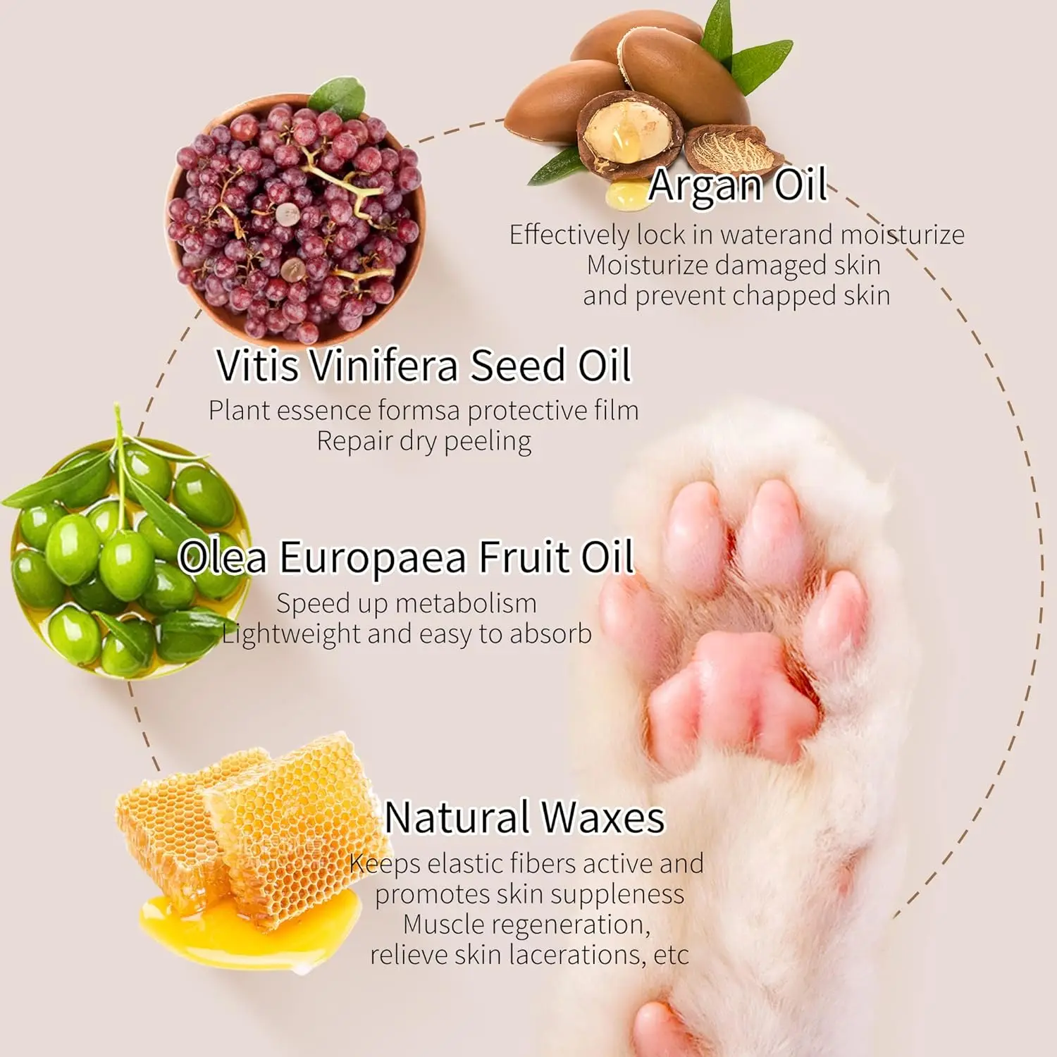 Natural Dog Paw Wax Nose Cream and Dog Paw Balm Soothes and Repairs Delicate Paws Pet Cream