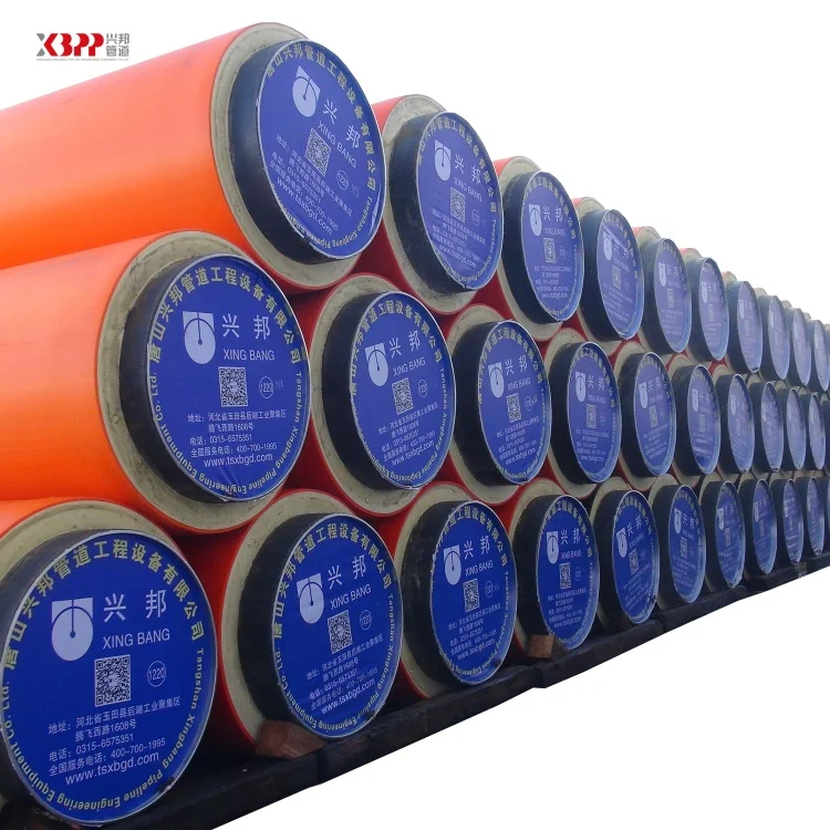 API 5L ASTM A53 Gr.B underground direct buried thermal insulation polyurethane pre insulated steel pipe for hot water supply