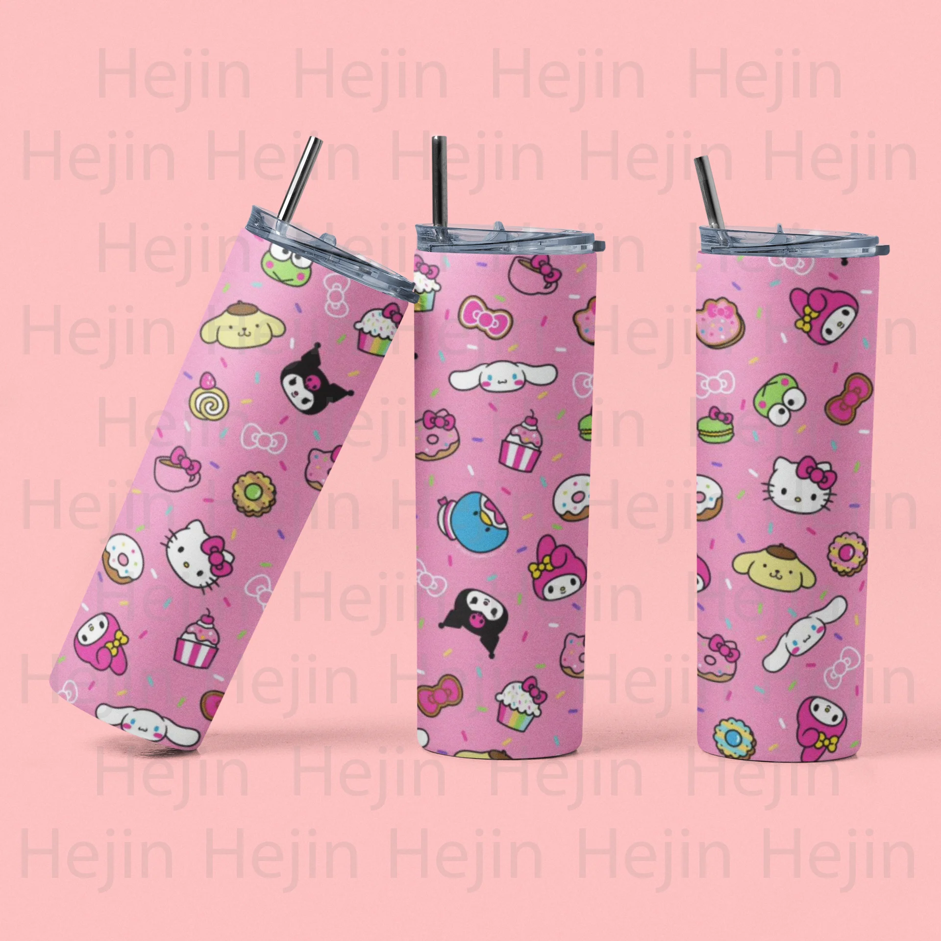 China Factory Wholesale Cartoon 20oz Stainless Steel Portable Hot and Cold Insulated Cute Water Tumbler with Straw