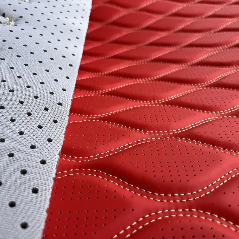 unique design high class punching hole sewing embroider silicone leather pvc leather for car seats