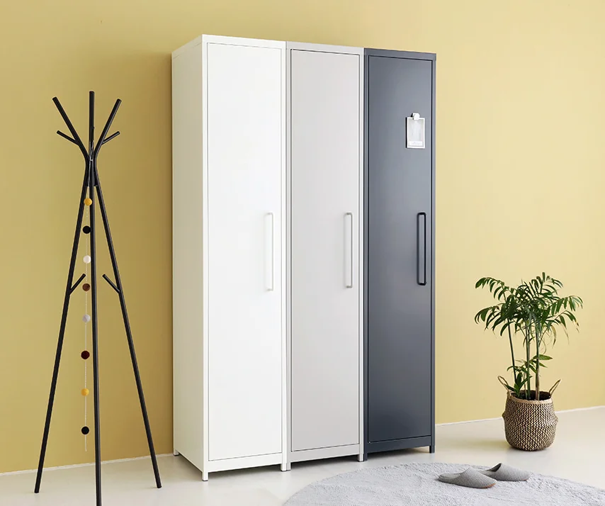
2021 hot sale bedroom livingroom 1 single door metal storage wardrobe 