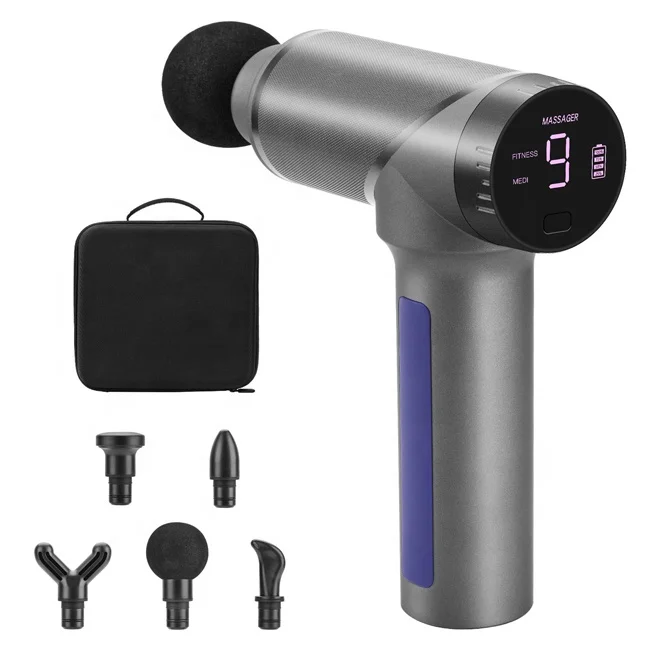 2021 Electrical High Quality Heating Function Deep Muscle Vibration Powerful Cordless Handheld Tissue Muscle Massage Gun