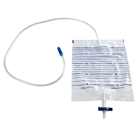 Urine Bag  with T-Tap 2000ml Pull Push Valve Disposable Economic Urine Bag Medical Collection Bag