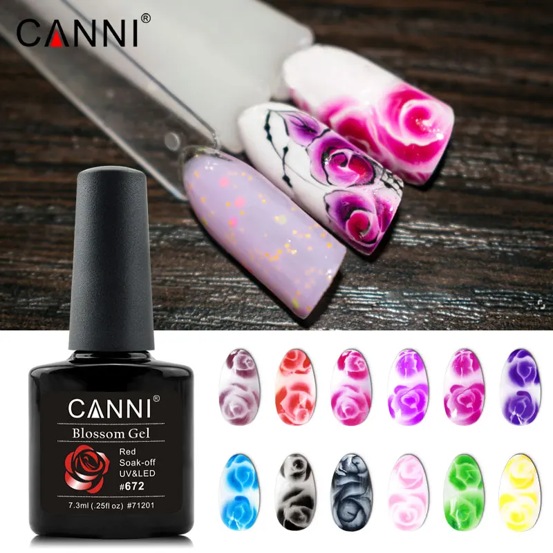  Цветущий Гель-лак для ногтей CANNI Rose новинка популярная картина цветочные цвета УФ светодиодный отмачиваемый Органический с эмалированным цветком CANNI Роза новый горячий