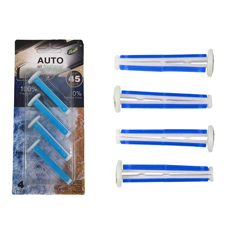 4 Pcs Wholesale Customized Fragrance Smell Car Air freshener Colorful Car Vent Stick Clips Air Freshener