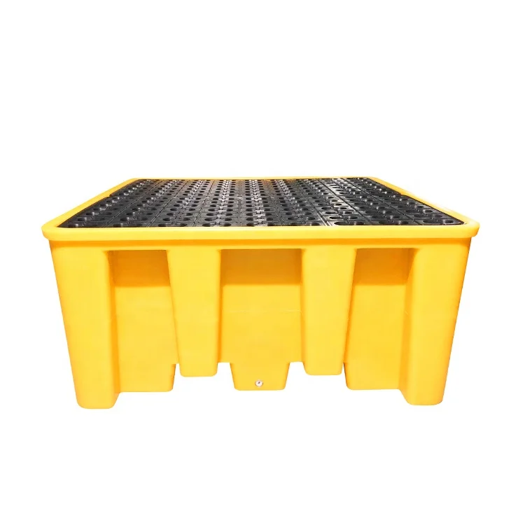 Pe 2Pcs 200L Drums Spill Containment Pallet Plastic For Leakage Liquid Safe Storage 4-Way Real Type Anti Drum 2 Oil