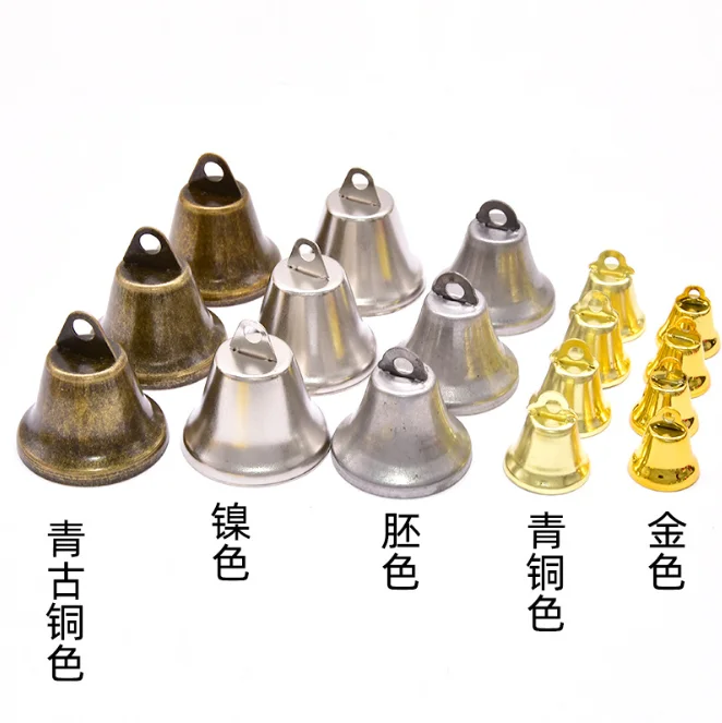 Colorful Trumpet Brass Green Bronze Metal Bell Shaped Christmas Ornaments