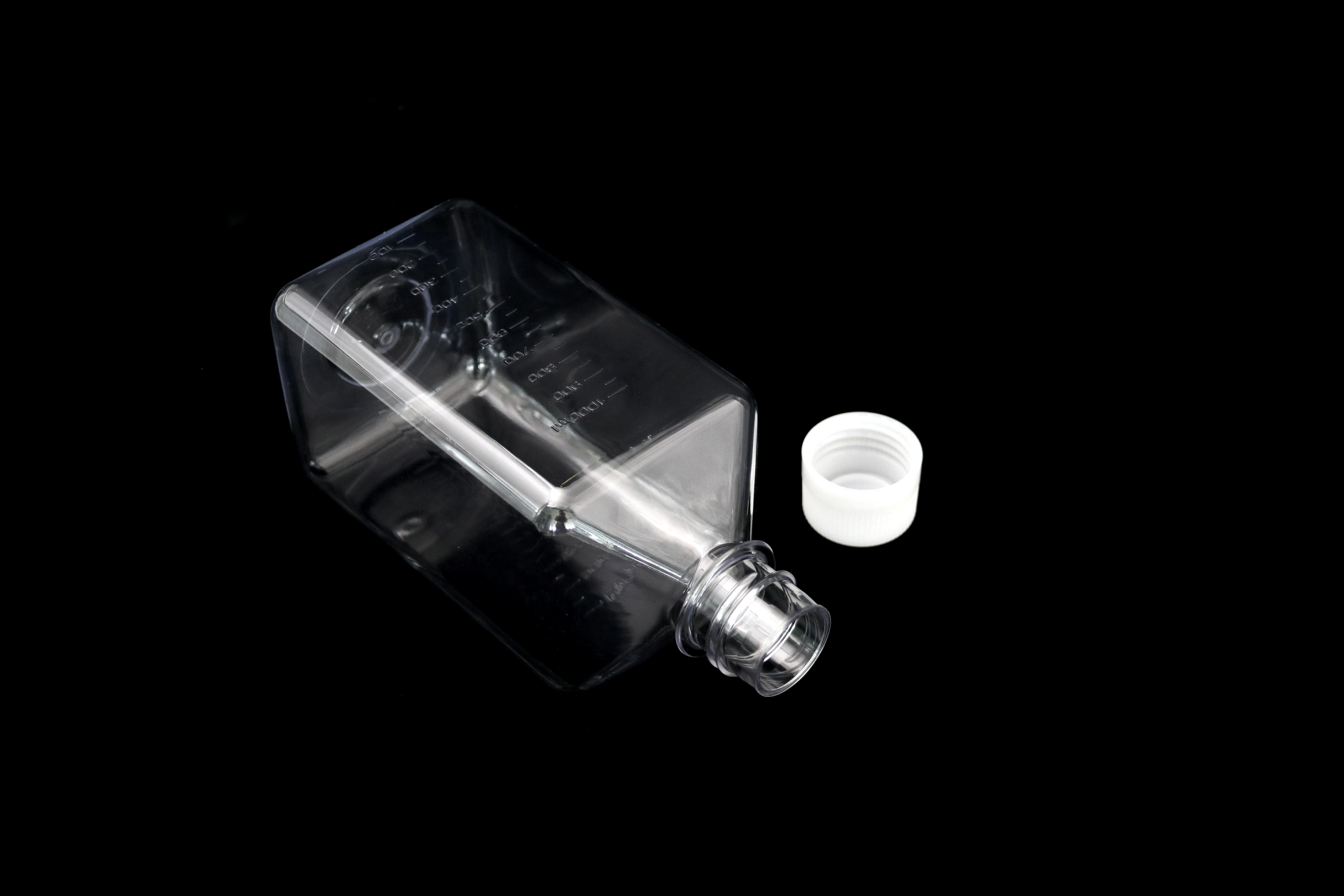 1000ml Lab Bottle Clear Square PET PETG Media Bottles Sterile Pharmaceutical Plastic Bottles used for Cell Culture