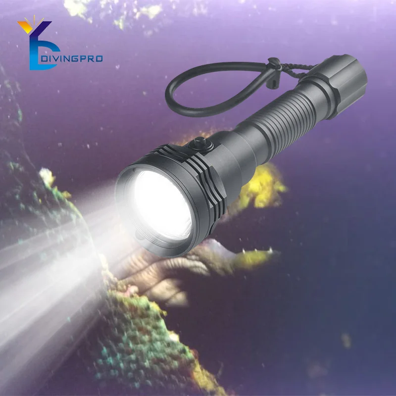 Diving IP68 Rechargeable XML T6 Powerful Diving Torch Scuba LED Flashlight for sale