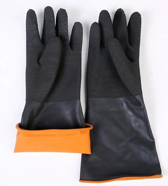 Rubber Industrial latex heavy duty dirty work hand protect gloves household chicken gloves