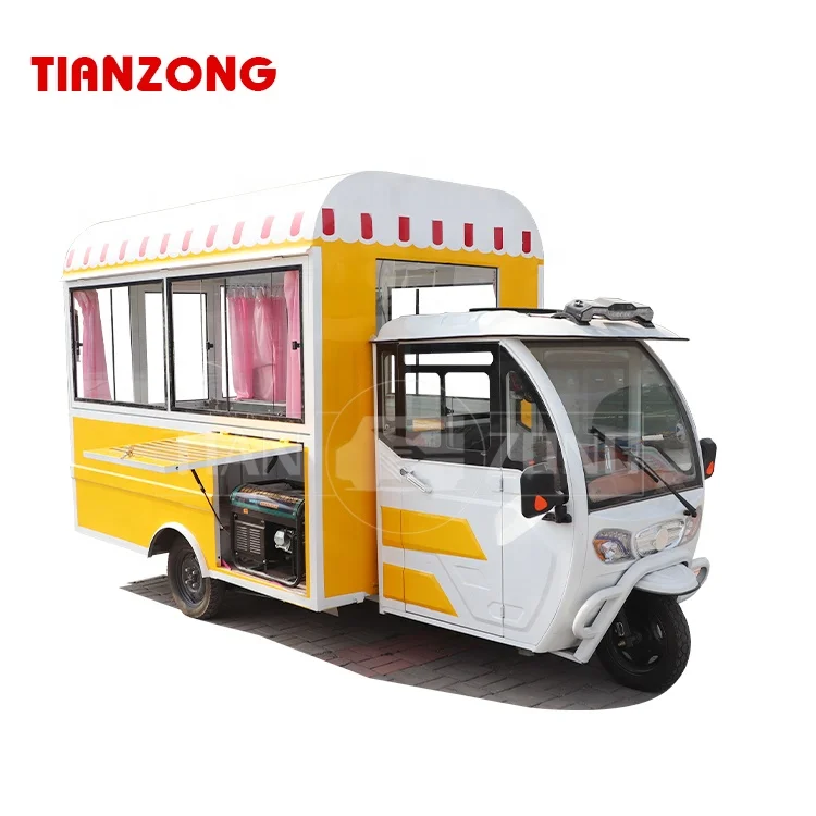 TIANZONG R6 Mobile tricycle food truck snack street food trailer piaggio ape tricycle food cart
