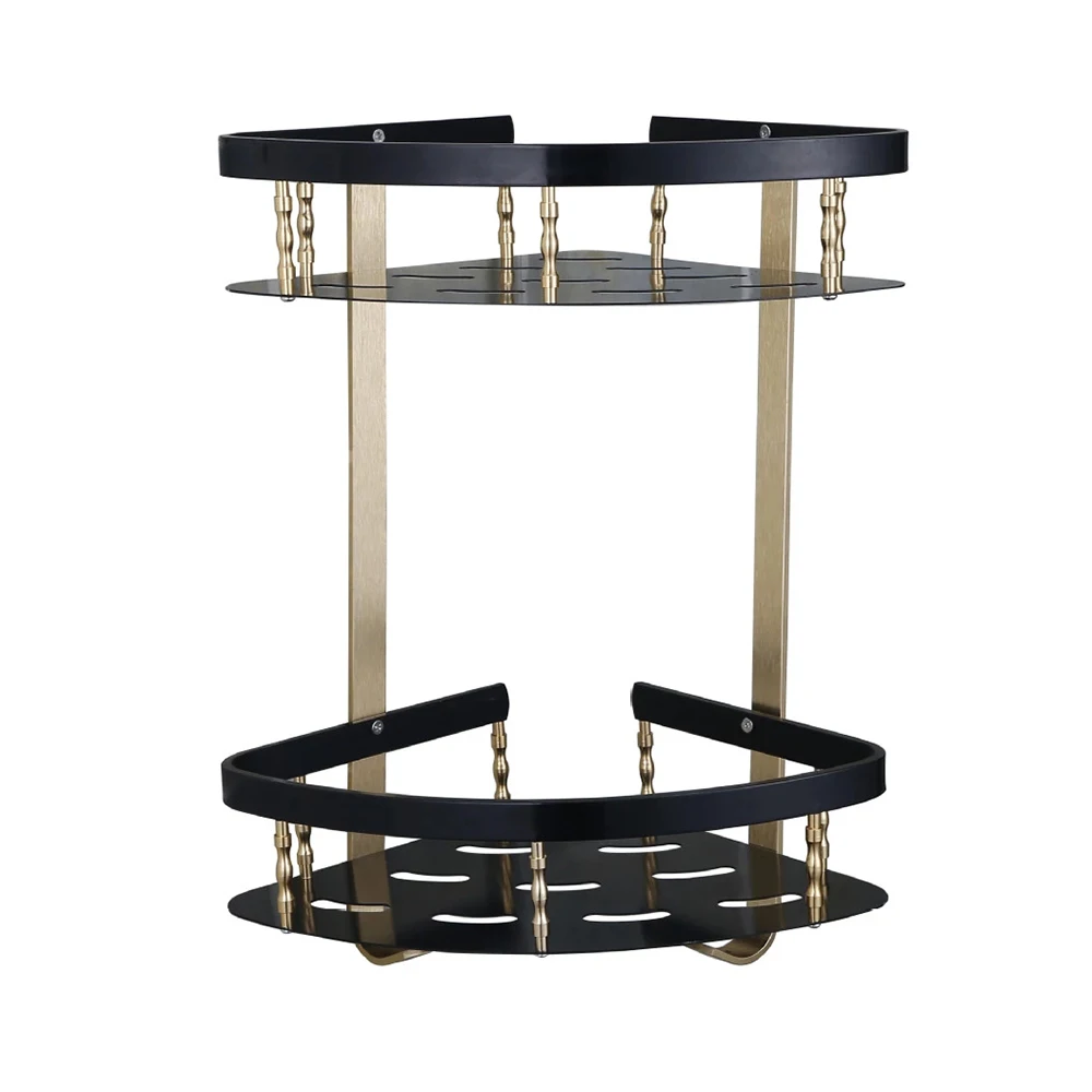 China Online 5 Piece Accessory Black Gold Luxury Wall Mount Bath Bathroom Toilet Accessories Set