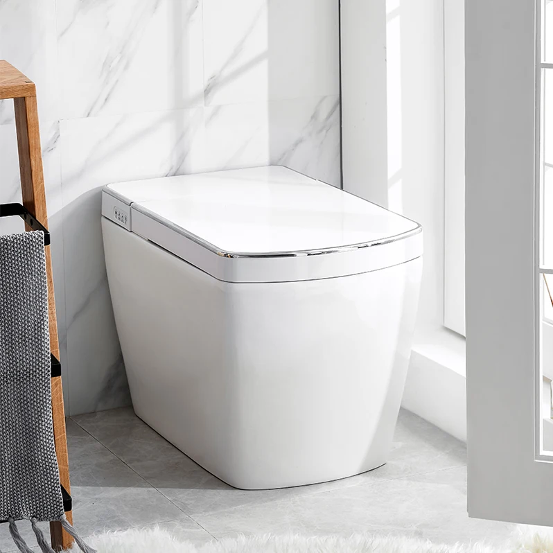 White ceramic floor mounted smart toilet price