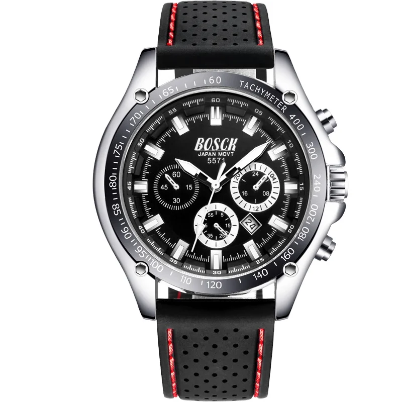 2022 Bosck Calendar Sport Quartz Wristwatch Luxury Brand Fashion Cheap Silicone Watches For Boys
