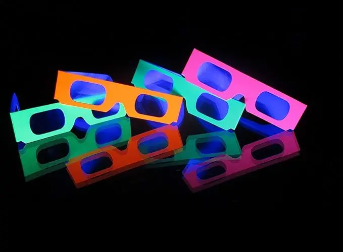 Factory Price chromadepth 3d paper glasses Disposable 3d hologram Christmas diffraction glasses
