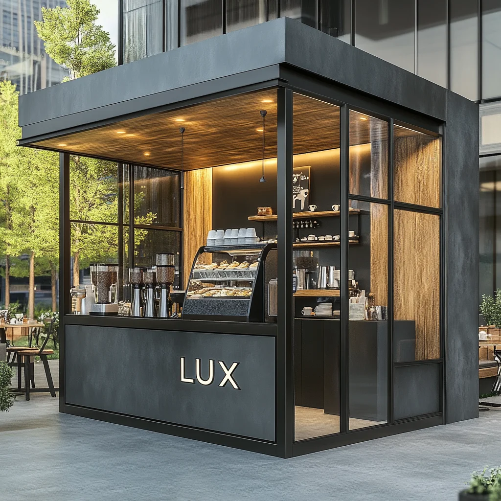 Modern Luxury Cake Cafe Furniture Coffee Shop Interior Design Decoration Prefab Wood Coffee Kiosk Designs Idea
