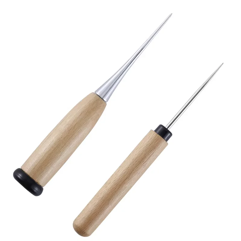 Leather Sewing Wood Handle Awl Leather Craft Sewing Kit Accessories