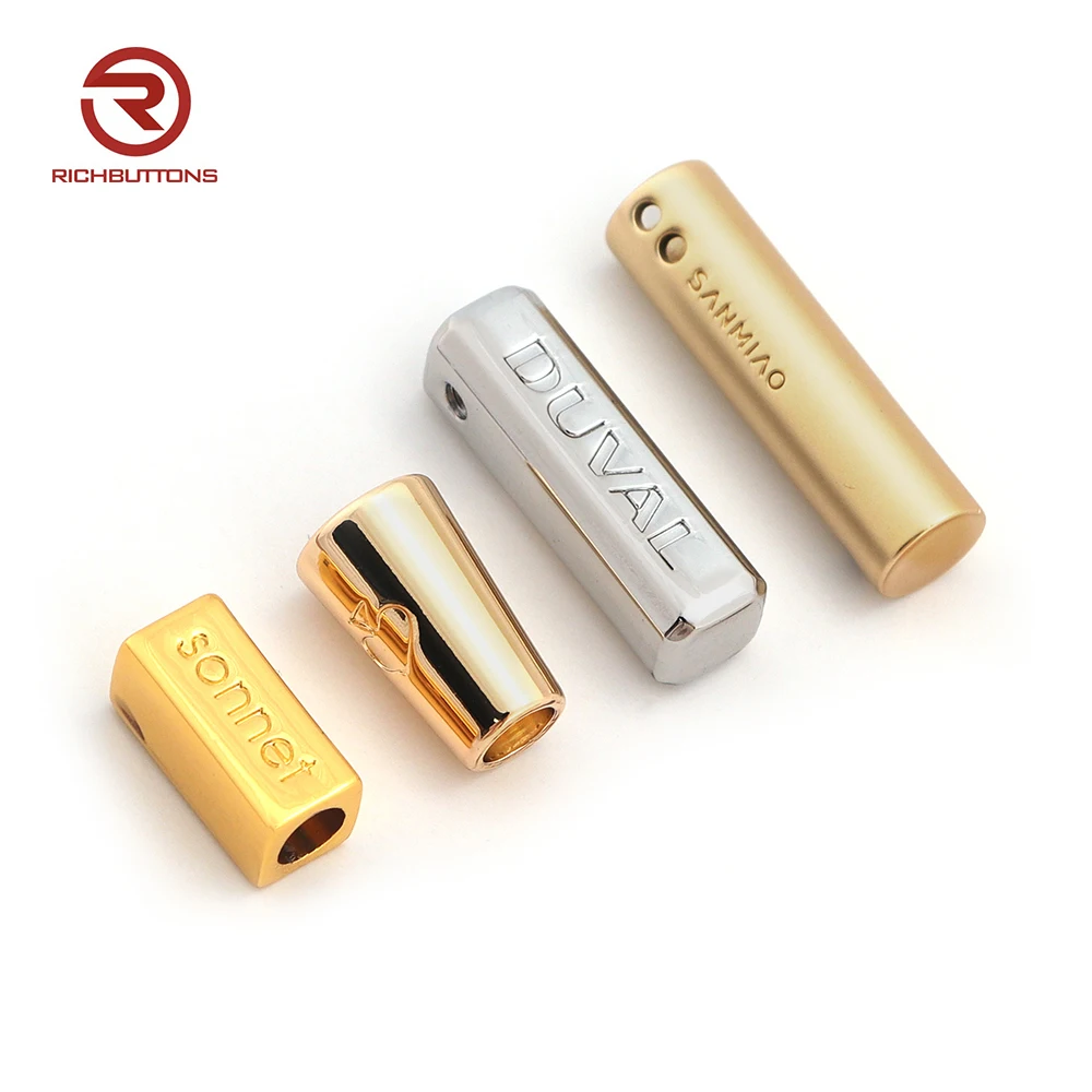 Hot Sale For Wholesale Spring Three Custom End Stopper 2 Hole Metal Cord Lock