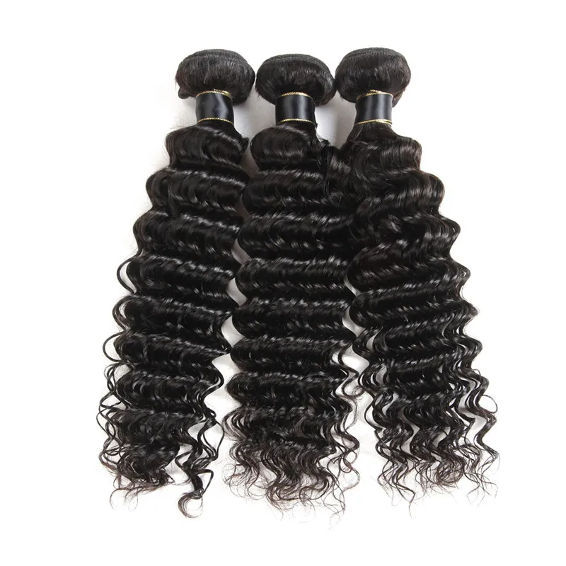 
Deep Wave Hair Extension Weave 9A Grade Peruvian Virgin Deep Wave With Frontal Human Hair Bundles Vendors With Lace Closure 
