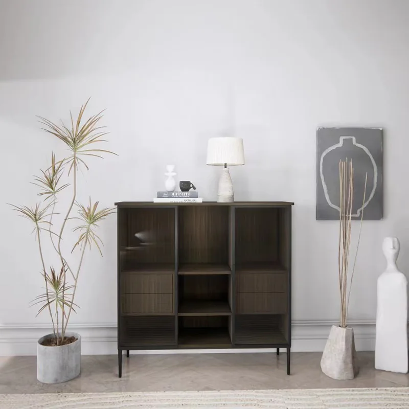 Multi-Using 2-Glass Door & 3-Tier  Aluminum Storage Cabinet Cabinet Organizer Shelf Storage for Kitchen, Living Room