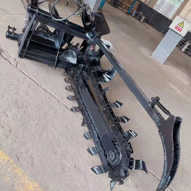 Multifunctional mini chain trencher chain trenching ditcher PTO hydraulic farm chain trencher digger for tractor