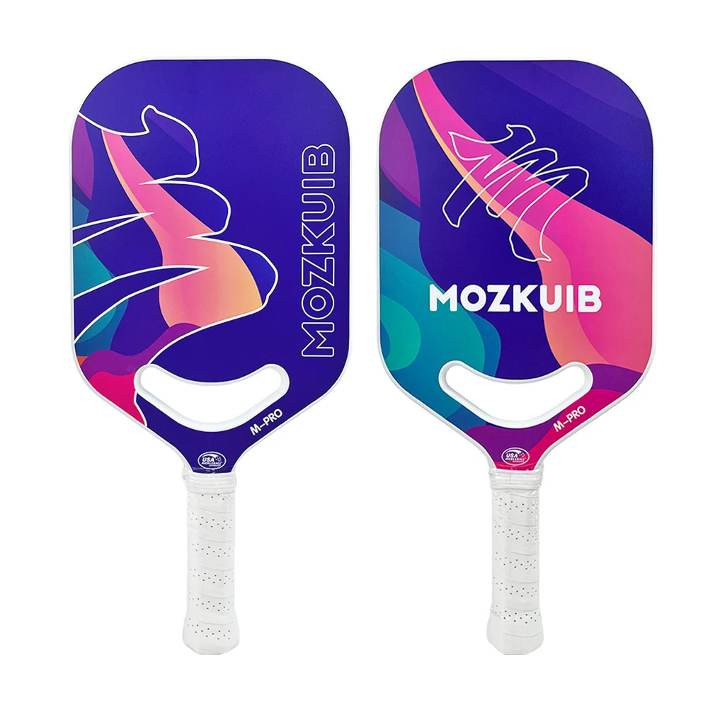 Mozkuib manufacturer high quality professional durable Carbon Fiber pickleball paddle Rough Surface honeycomb core Pickle racket