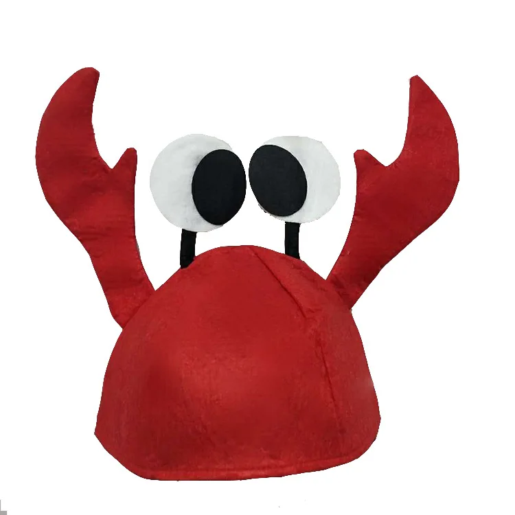 Funny Lobster Crab Hat Red Christmas Hats Decoration Gift Cosplay Costume Accessories New Year Festival Party Supplies For Kids