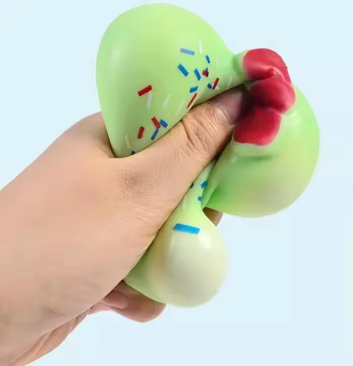 New Customizable Stretch Decompression Toy Soft TPR Simulation Cake Elastic Ball Unisex Squishy Donuts Stress Relief Plastic