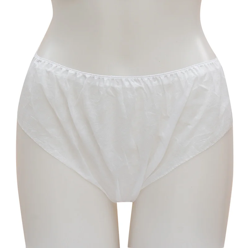 Stock biodegradable environmentally friendly non-woven SPA underwear disposable briefs handmade G-STRING disposable underwear