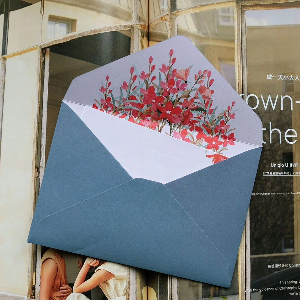 Customized Printing Paper Jewelry Custom Envelope writing paper Packaging Wallet Business Ordinary Logo floral